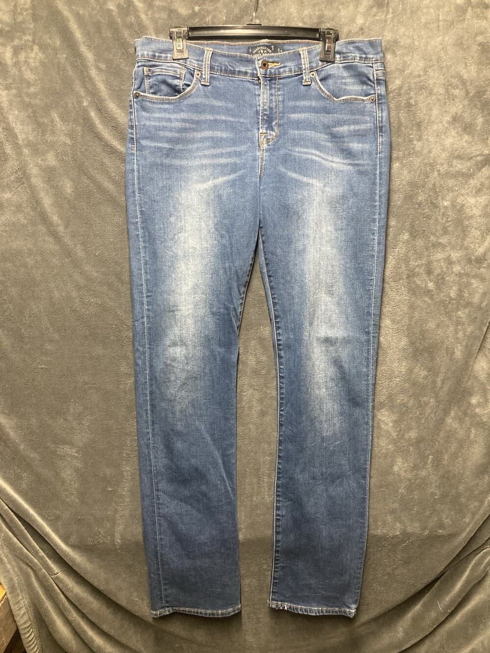 Lucky Brand Brooke Straight Jeans Women Mid Wash Americana Distress 12/31R USA